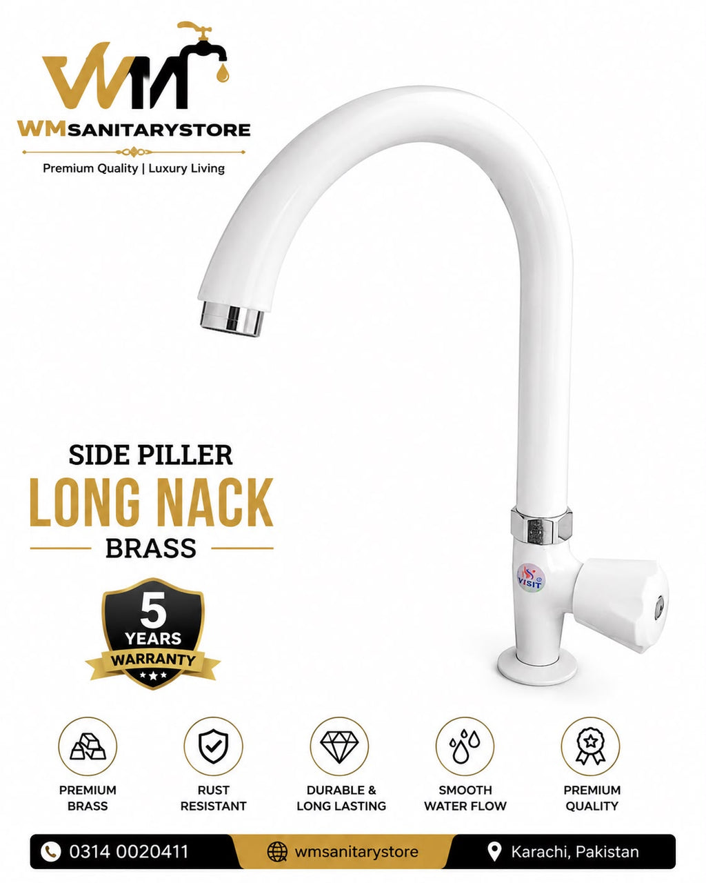 Side Piller Long nack Brass