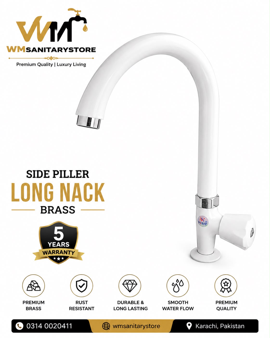 Side Piller Long nack Brass