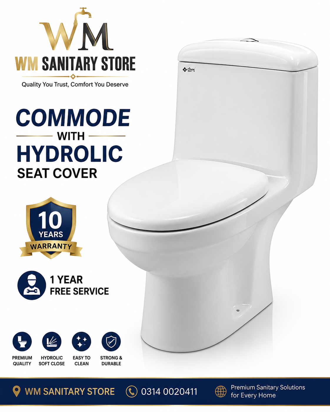 Commode With Hydrolic seat cover