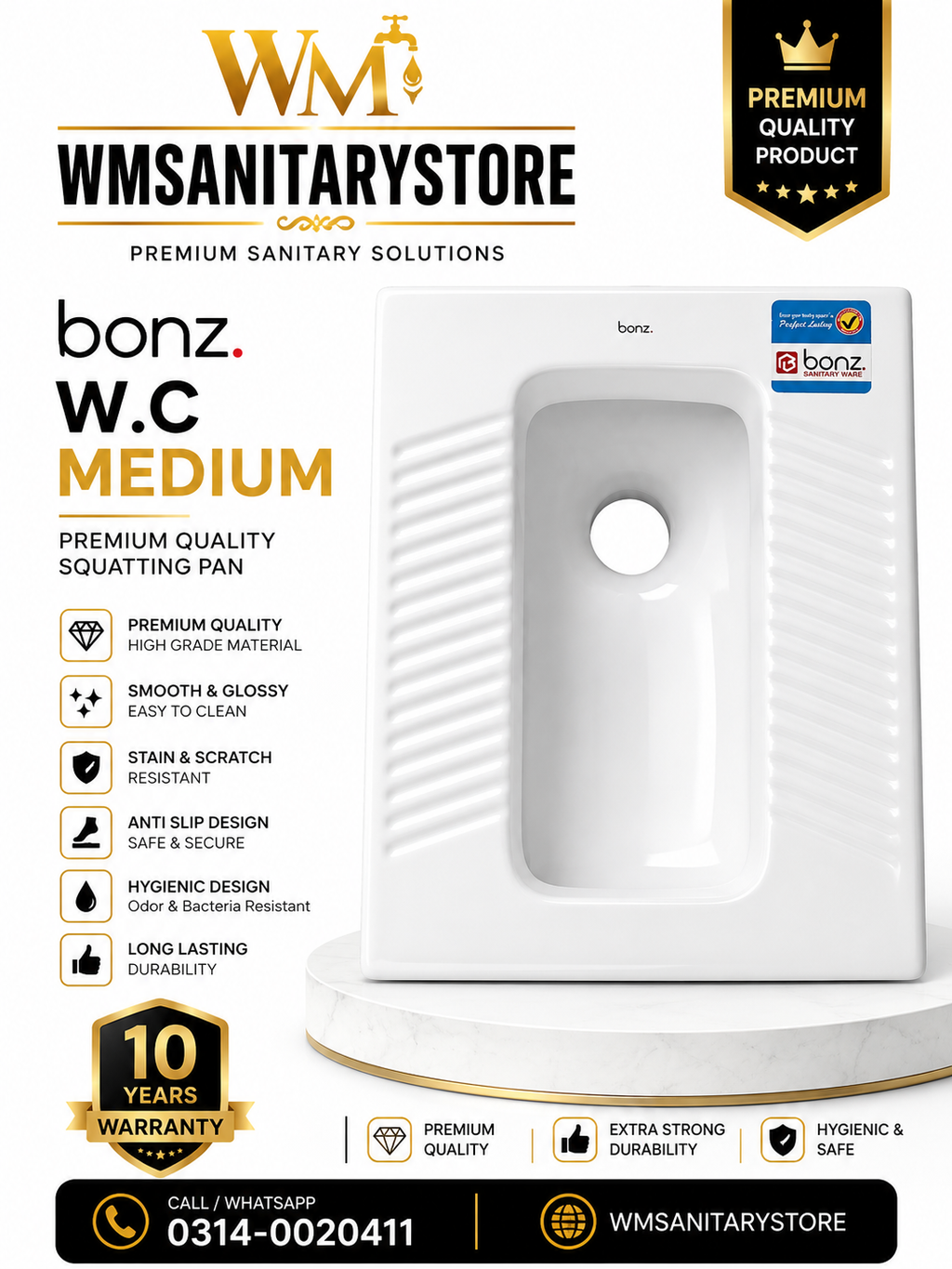 Bonz W.C Medium Standard Size